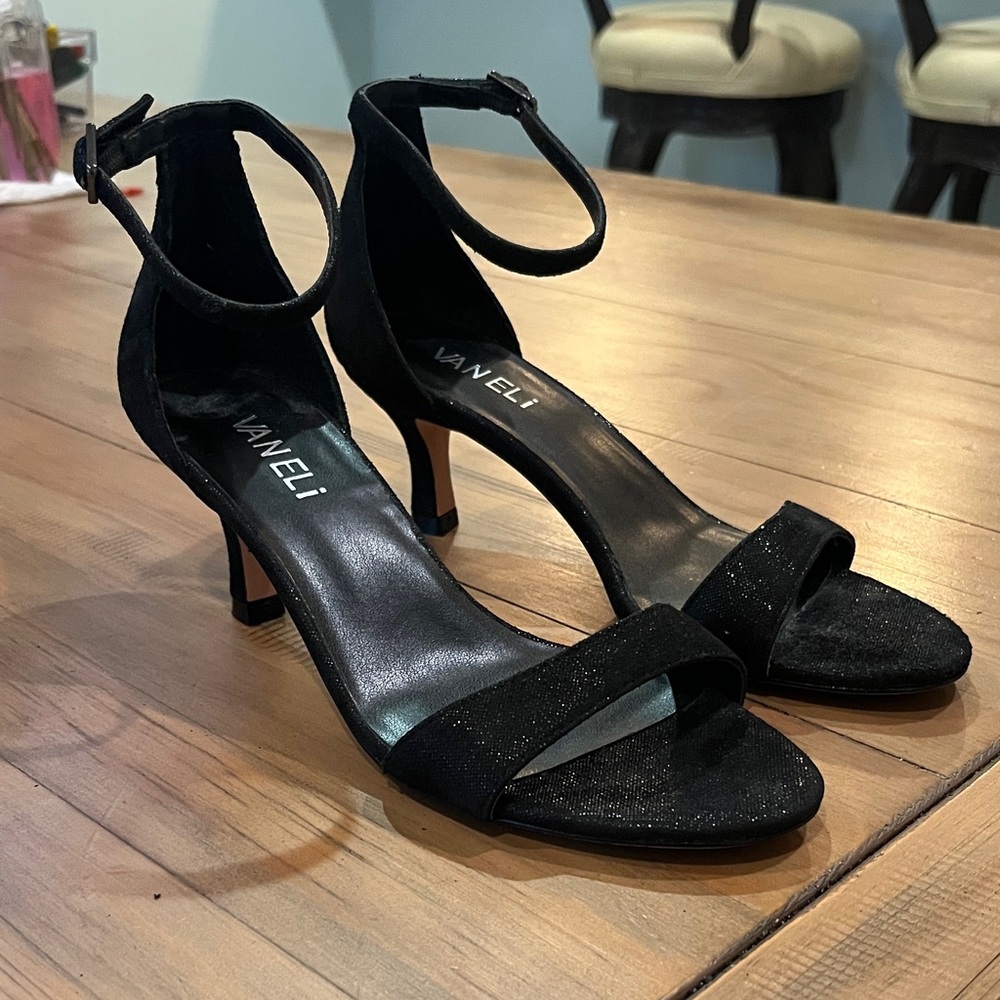 Vaneli Elegant Black Suede Heels